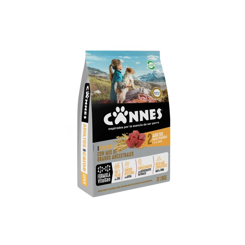 CANNES RAZAS PEQUEÑAS CARNE Y CEREALES 18 KG