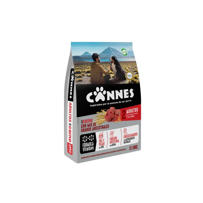 CANNES ADULTO CARNE Y CEREALES 18 KG