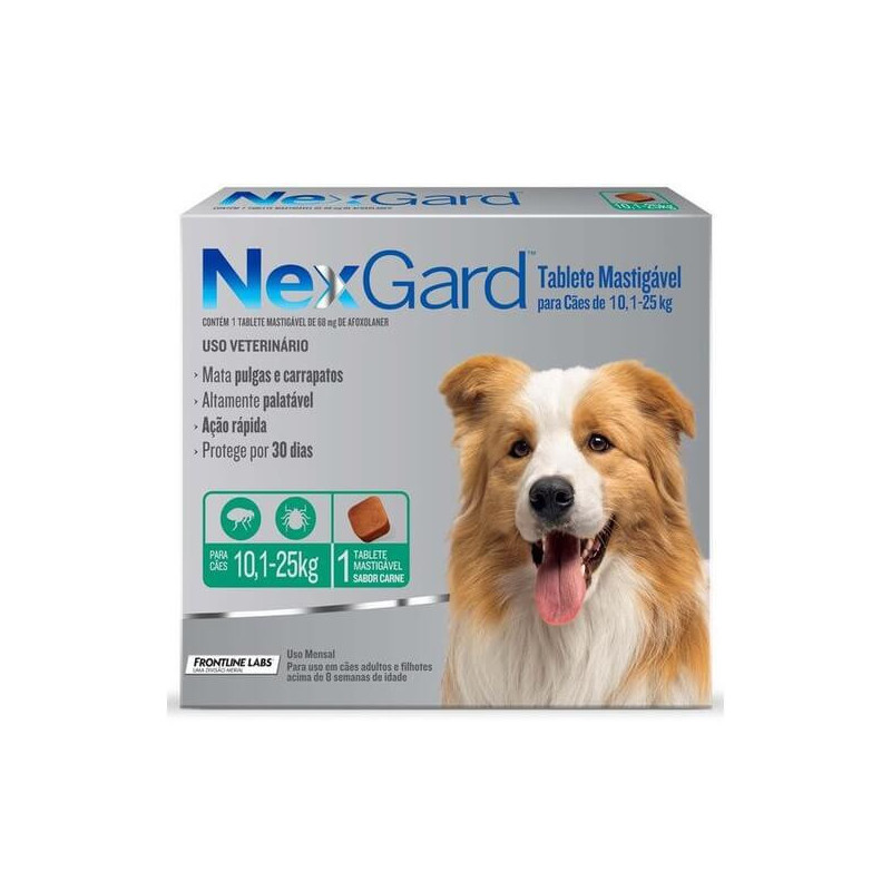 ANTIPARASITARIO NEXGARD 10 KG - 25 KG 68 mg - 1 COMPRIMIDO